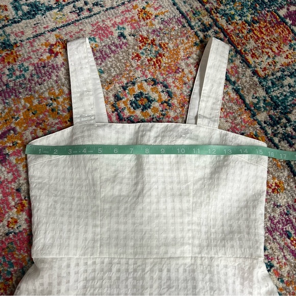 Amanda Uprichard Annalise Dress in White ANNALISE MINI DRESS IN GINGHAM ORGANZA - Picture 14 of 16